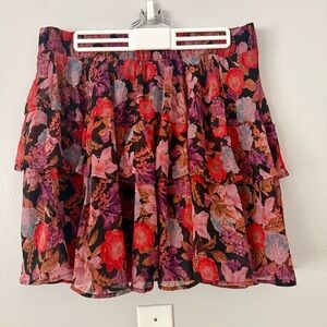 Torrid Vibrant Floral Ruffle Mini Skirt